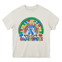 Cream autism awareness rainbow Heavy Core Tee - MaliasSmallBusiness