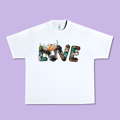 Love With Holstein Cow Urban Heavy Tee Designed By Barkaloodesign