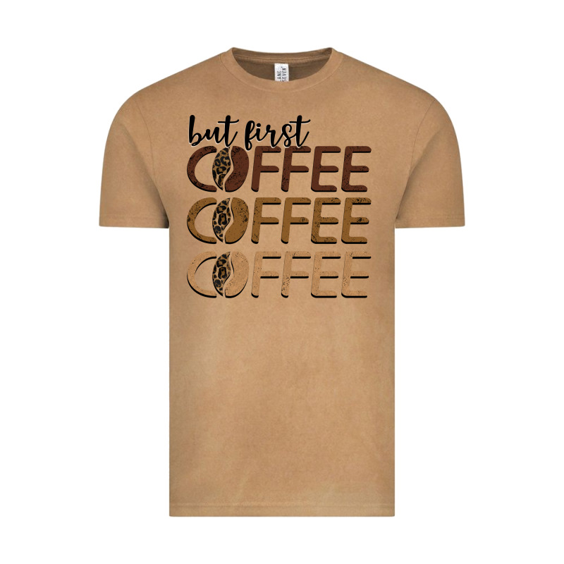 But First Coffee Coffee Coffee Vintage Tee by BarkalooDesign | Teevron