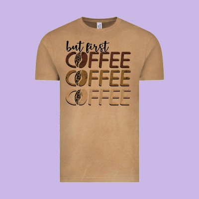 But First Coffee Coffee Coffee Vintage Tee Designed By Barkaloodesign
