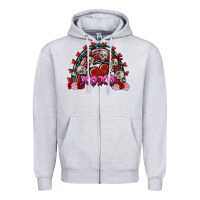 Heather Grey Skull Xoxo rainbow Valentine's Day Zipper Hoodie - FaDigitalArtStudio