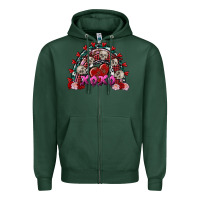 Sports Green Skull Xoxo rainbow Valentine's Day Zipper Hoodie - FaDigitalArtStudio