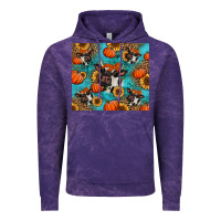 Cloud Purple autumn pumpkins holstein cow Vintage Hoodie - Jasminsmagicworld
