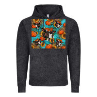 Vintage Black autumn pumpkins holstein cow Vintage Hoodie - Jasminsmagicworld