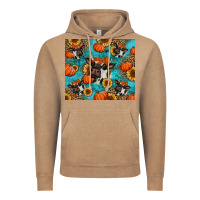Vintage Coffee autumn pumpkins holstein cow Vintage Hoodie - Jasminsmagicworld