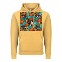 Vintage Mustard autumn pumpkins holstein cow Vintage Hoodie - Jasminsmagicworld