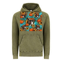 Vintage Olive autumn pumpkins holstein cow Vintage Hoodie - Jasminsmagicworld