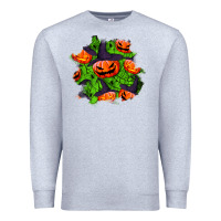 Heather Grey halloween pumpkin patch Premium Sweatshirt - BundleAndBundleShop