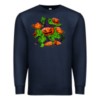 Navy halloween pumpkin patch Premium Sweatshirt - BundleAndBundleShop