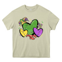 Mossy mardi gras hearts Heavy Core Tee - MaliasSmallBusiness