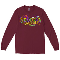 Burgundy MA Medical Assistant Mardi Gras Long Sleeve Tee - NancyCooperArtShop