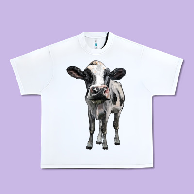 Holstein Cow Urban Heavy Tee Designed By Barkaloodesign