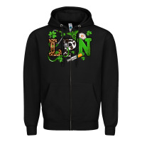 Black St. Patrick's Day LPN Zipper Hoodie - OliviaCreatesArt