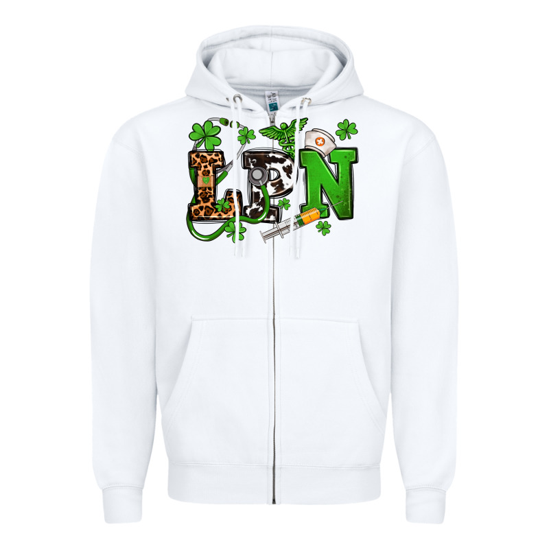 St. Patrick's Day Lpn Zipper Hoodie by OliviaCreatesArt | Teevron