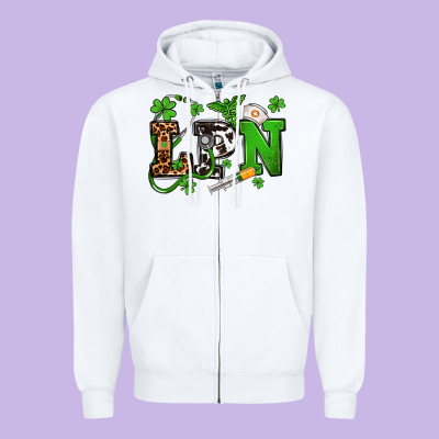 St. Patrick's Day Lpn Zipper Hoodie Designed By Oliviacreatesart