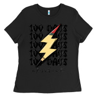 Black 100 days of school Ladies Tee - MaliasSmallBusiness