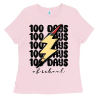Bubblegum Pink 100 days of school Ladies Tee - MaliasSmallBusiness