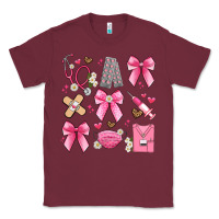 Burgundy coquette bow nurse Classic Tee - Artiststas
