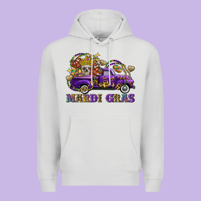 Mardi Gras Skull Truck Premium Hoodie Designed By Fadigitalartstudio