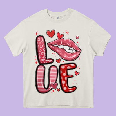 Western Love Lips Heavy Core Tee Designed By Maliassmallbusiness
