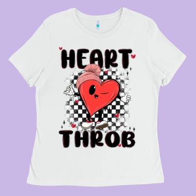 Heart Throb Ladies Tee Designed By Maliassmallbusiness