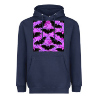 Navy halloween bat and stars seamless pattern Heavyweight Hoodie - BundleAndBundleShop