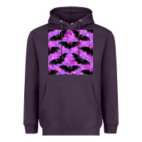 Plum halloween bat and stars seamless pattern Heavyweight Hoodie - BundleAndBundleShop