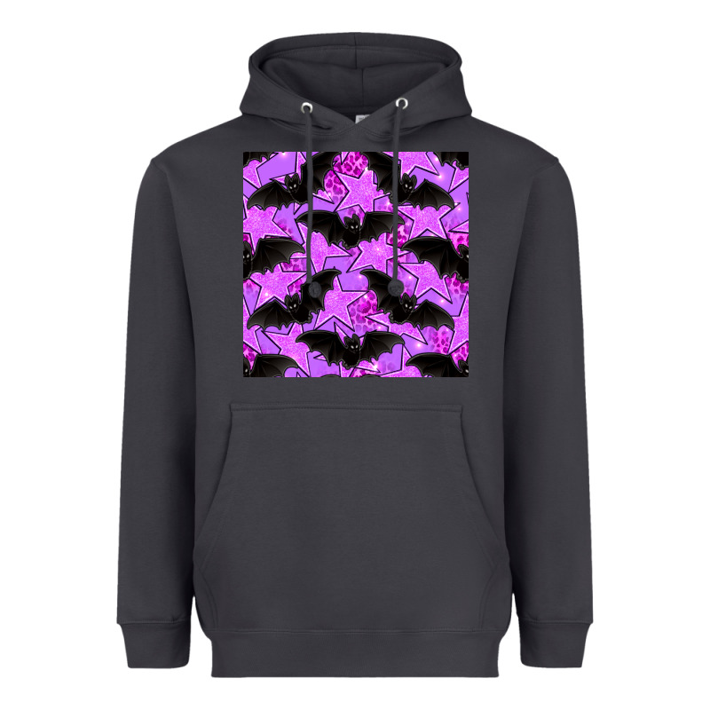 Halloween Bat And Stars Seamless Pattern Heavyweight Hoodie by BundleAndBundleShop | Teevron