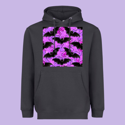 Halloween Bat And Stars Seamless Pattern Heavyweight Hoodie Designed By Bundleandbundleshop