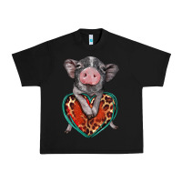 Black baby pig with leopard heart Urban Heavy Tee - BarkalooDesign