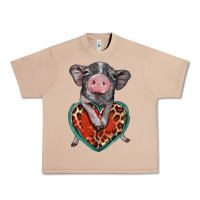 Burro baby pig with leopard heart Urban Heavy Tee - BarkalooDesign