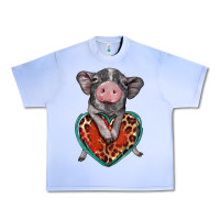 Grape Ice baby pig with leopard heart Urban Heavy Tee - BarkalooDesign