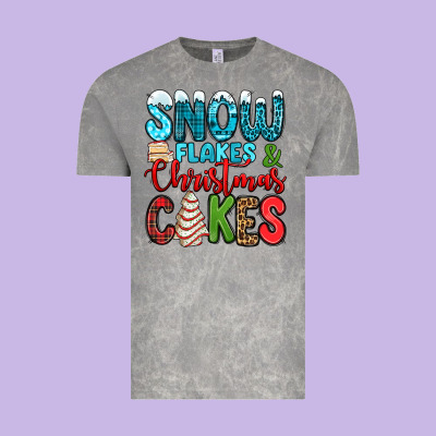 Snow Flakes And Christmas Cakes Vintage Tee Designed By Jasminsmagicworld
