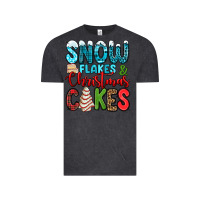 Vintage Black snow flakes and Christmas cakes Vintage Tee - Jasminsmagicworld
