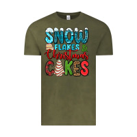 Vintage Olive snow flakes and Christmas cakes Vintage Tee - Jasminsmagicworld