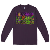 Plum Louisiana Mardi Gras Long Sleeve Tee - NancyCooperArtShop