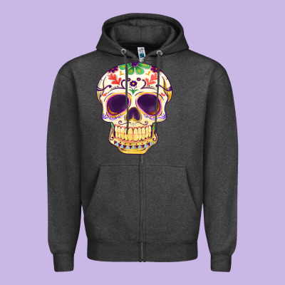 Cinco De Mayo Skull Zipper Hoodie Designed By Fadigitalartstudio