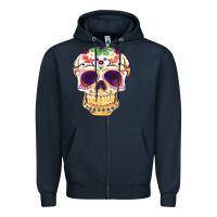 Navy Cinco de mayo skull Zipper Hoodie - FaDigitalArtStudio