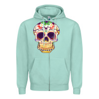 Seafoam Cinco de mayo skull Zipper Hoodie - FaDigitalArtStudio