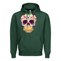Sports Green Cinco de mayo skull Zipper Hoodie - FaDigitalArtStudio