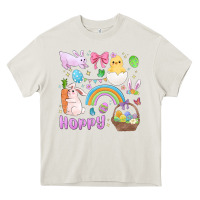 Cream easter hoppy bunny Heavy Core Tee - MaliasSmallBusiness