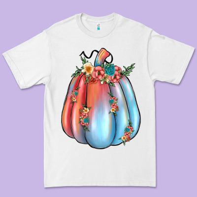 Flowers Pumpkin Premium Tee Designed By Jahusdesignshop