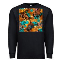 Black cowboy rodeo seamless pattern Premium Sweatshirt - BundleAndBundleShop