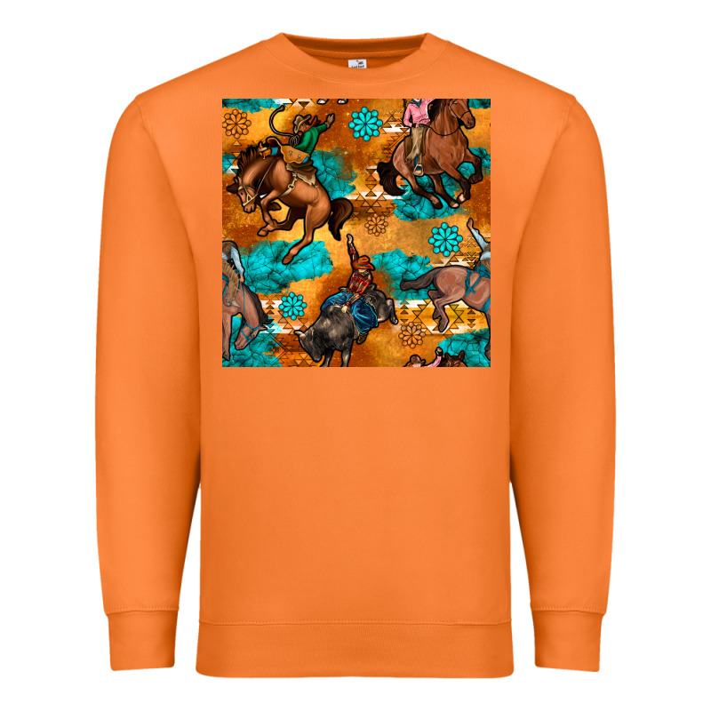 Cowboy Rodeo Seamless Pattern Premium Sweatshirt by BundleAndBundleShop | Teevron