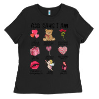 Black god says i am valentine's day Ladies Tee - MaliasSmallBusiness
