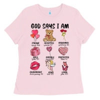 Bubblegum Pink god says i am valentine's day Ladies Tee - MaliasSmallBusiness