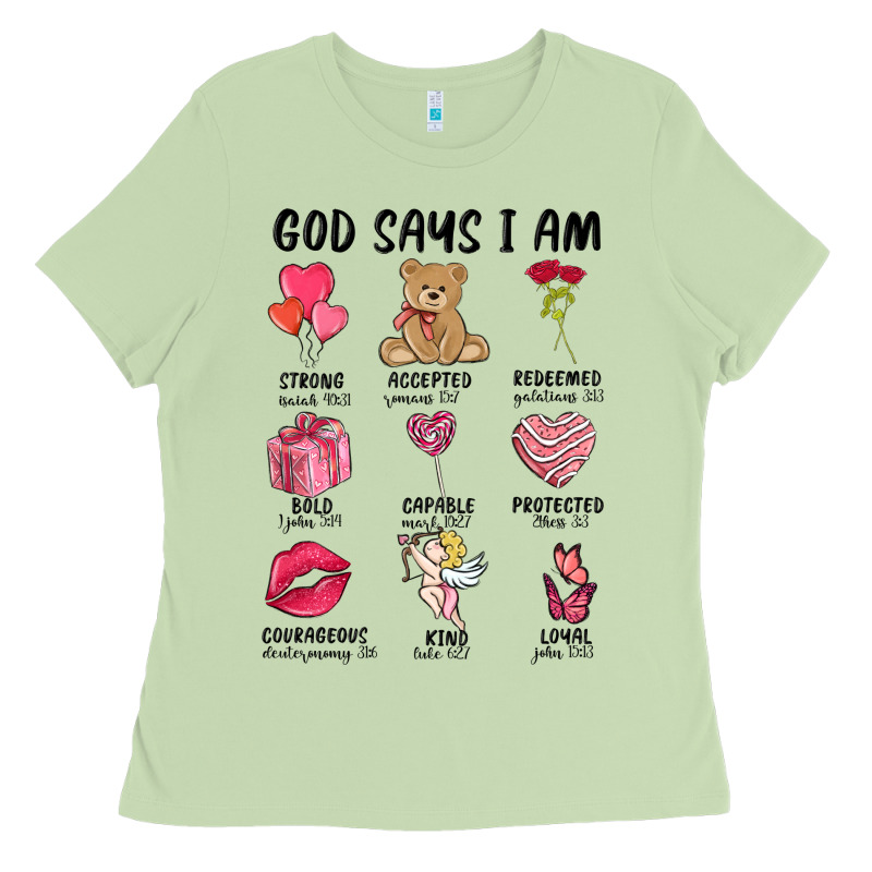 God Says I Am Valentine's Day Ladies Tee by MaliasSmallBusiness | Teevron
