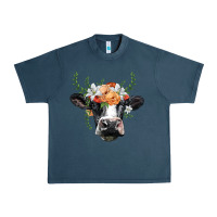 Midnight Navy holstein cow head Urban Heavy Tee - BarkalooDesign