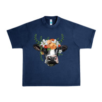 Navy holstein cow head Urban Heavy Tee - BarkalooDesign