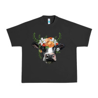Pigment Black holstein cow head Urban Heavy Tee - BarkalooDesign